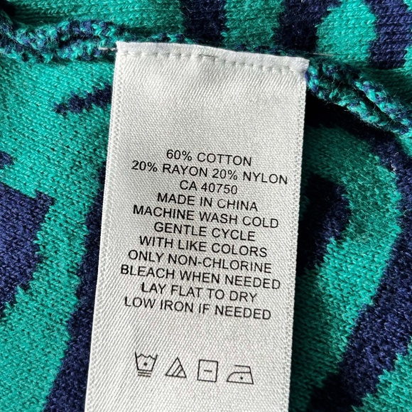 JACKET, BLANKET SWEATER, ROYAL BLUE/TEAL, SZ 3X, GRAPHIC FLORAL, COTTON RAYON - Picture 14 of 15